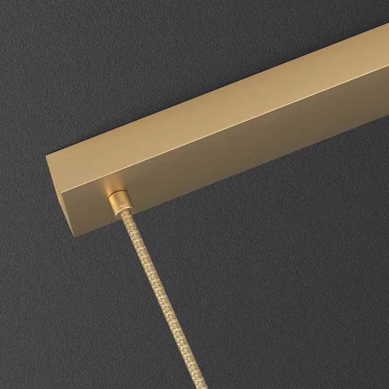 Pendant Light Linear Copper Brass LED with Spotlights