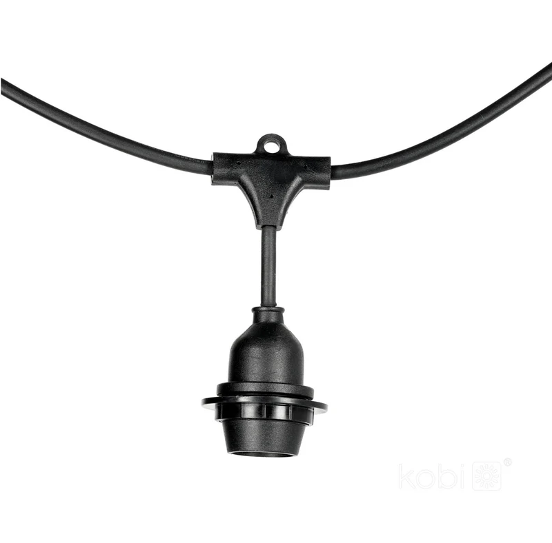 Komplettes Pinkabel mit 5x Lampenschirmen | 5 Meter | Industrieller Lampenschirm | Anschließbar | E27 | inkl. 1W-Lampen