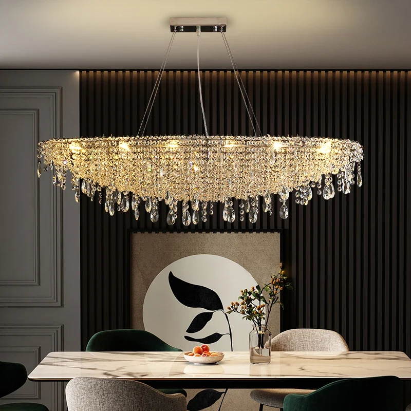 Zeitgenössische Kristallpendelleuchte für das Wohnzimmer – Crystarènei