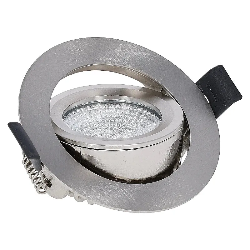 Set | 6x LED-Einbaustrahler | VARDA | 6 W | Farbtemperaturschalter | Rund | Silber | Geringe Einbautiefe