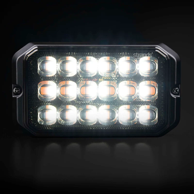 Strands Dark Knight Duo Stroboskop-Warnleuchte mit 18 LEDs / Gelb & Weiß
