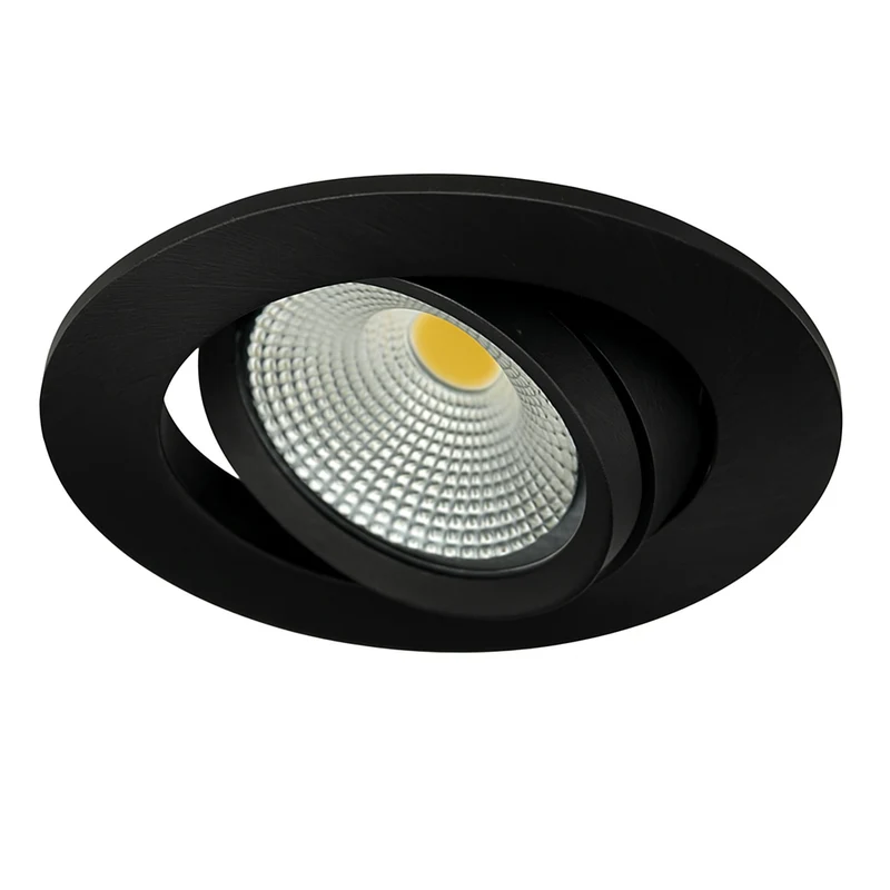 Set | 6x LED-Einbaustrahler | VARDA | 6 W | Farbtemperaturschalter | Rund | Schwarz | Geringe Einbautiefe