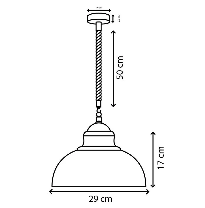 Hanfseil Deckenlampe Curvy schwarz | Deckenstrahler landhausstil~3788