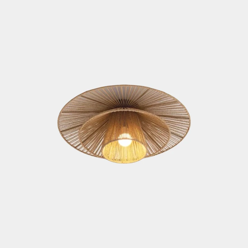 Flush Mount Ceiling Light Rattan Woven Hemp Rope