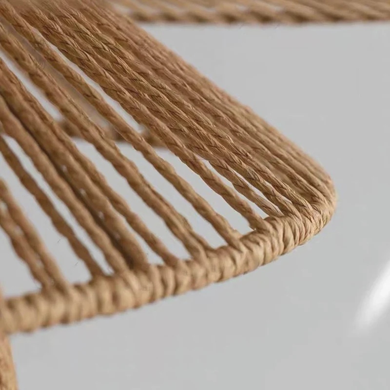 Flush Mount Ceiling Light Rattan Woven Hemp Rope