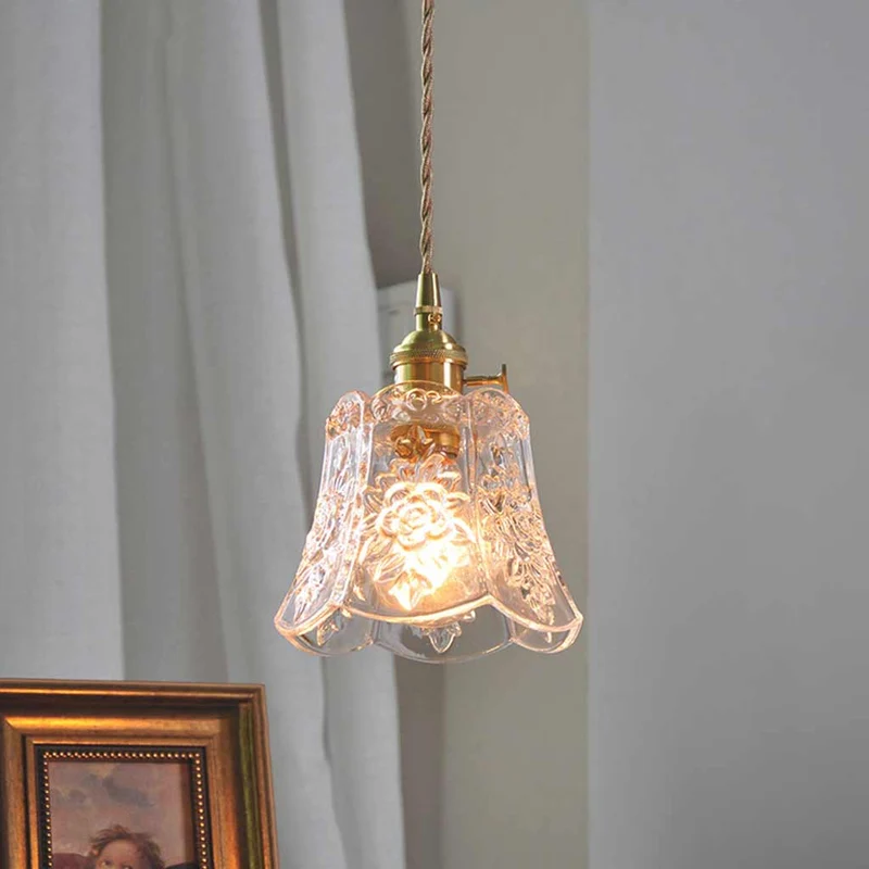 Wall Sconce / Pendant Light Decorative Carved Glass Floral