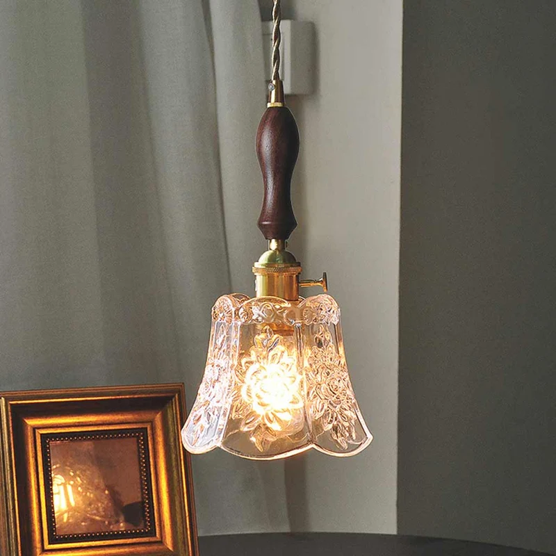 Wall Sconce / Pendant Light Decorative Carved Glass Floral