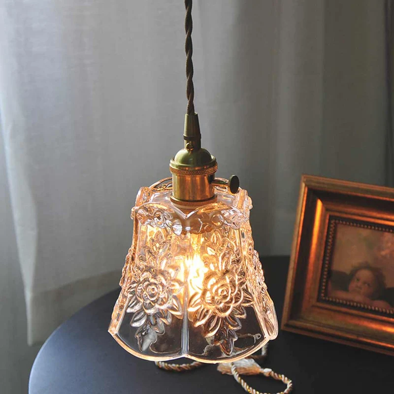 Wall Sconce / Pendant Light Decorative Carved Glass Floral