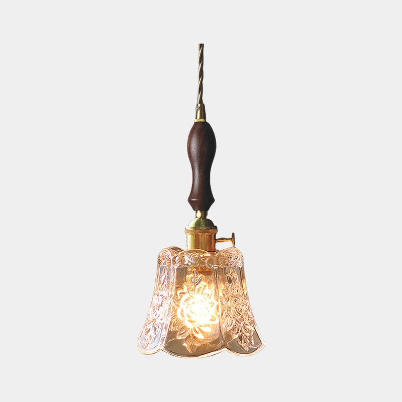 Wall Sconce / Pendant Light Decorative Carved Glass Floral