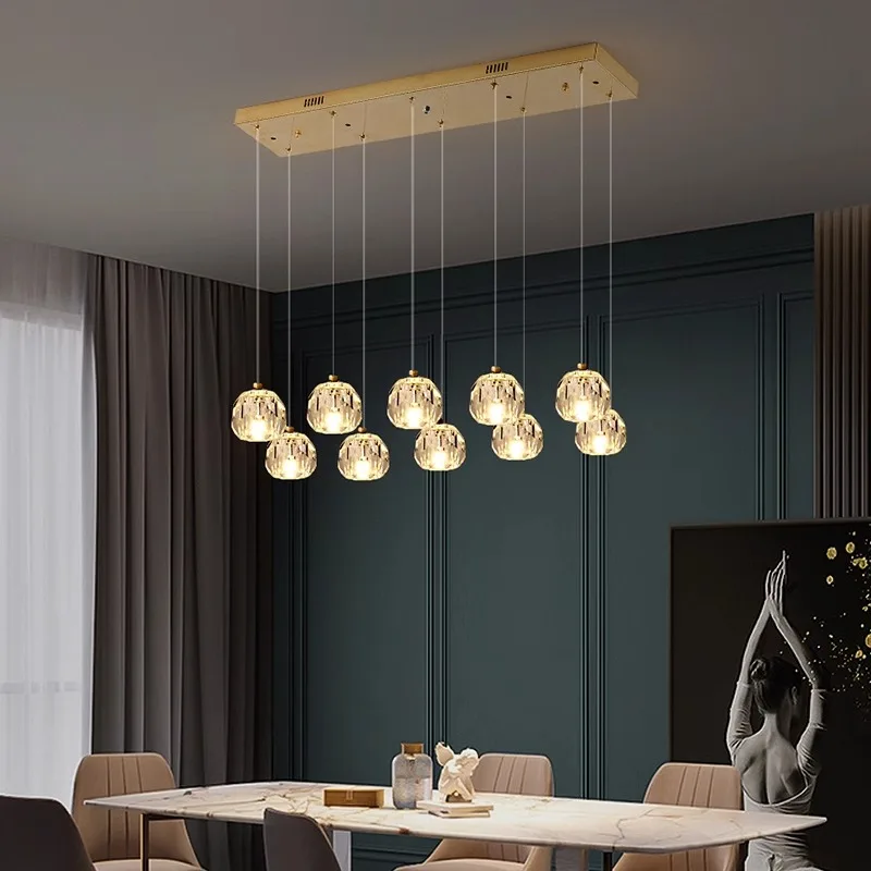 Moderne Kristallpendelleuchte für das Wohnzimmer – Crystallo