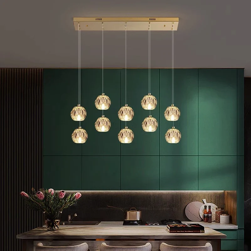 Moderne Kristallpendelleuchte für das Wohnzimmer – Crystallo