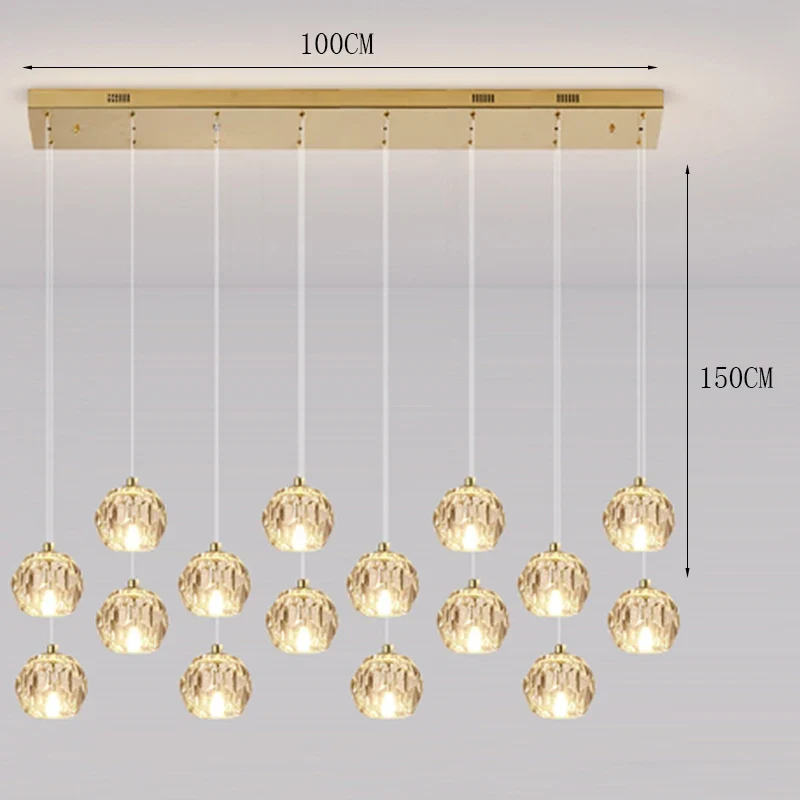 Moderne Kristallpendelleuchte für das Wohnzimmer – Crystallo