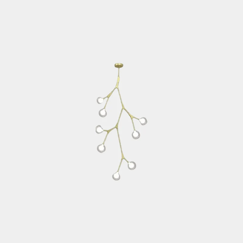 Branch Chandelier Glass Globe for High Ceiling, Black / Gold