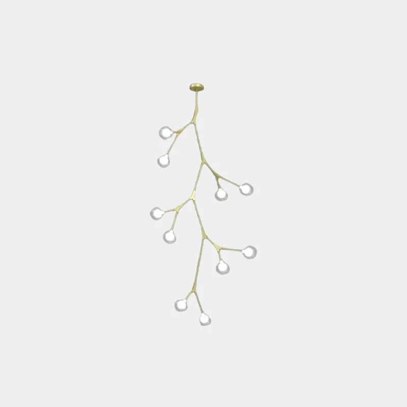 Branch Chandelier Glass Globe for High Ceiling, Black / Gold