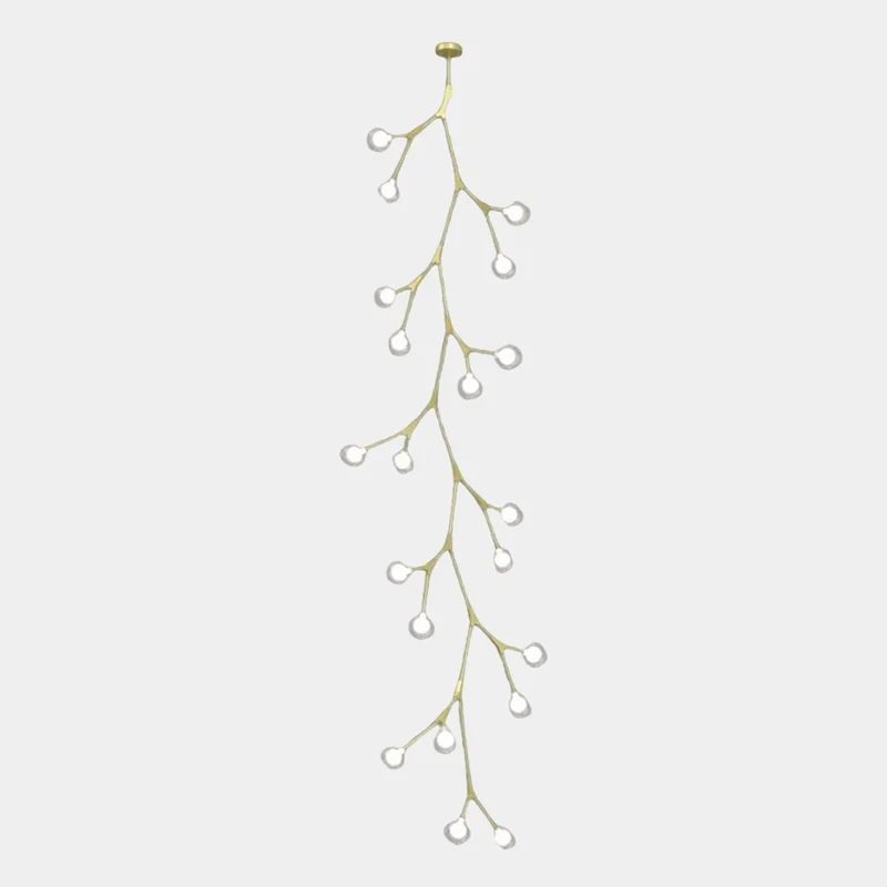 Branch Chandelier Glass Globe for High Ceiling, Black / Gold
