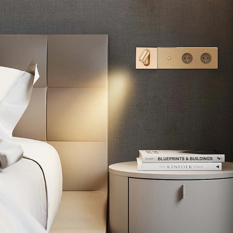 Wall Sconce Reading Lamp Rotating Recessed LED, 8 Colors