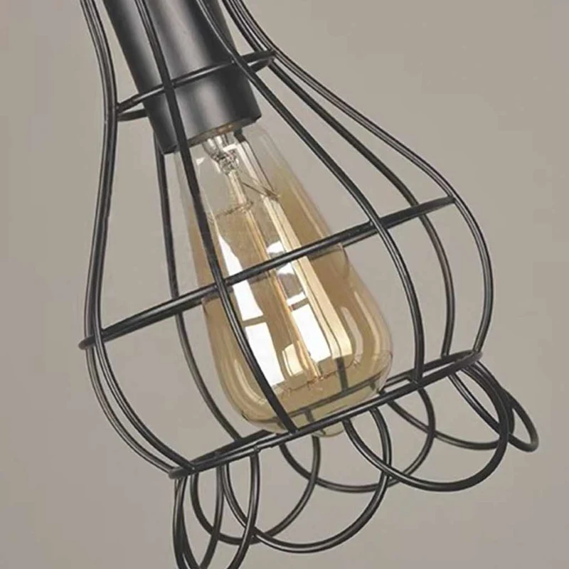 Pendant Light Industrial Geometric Black Frame