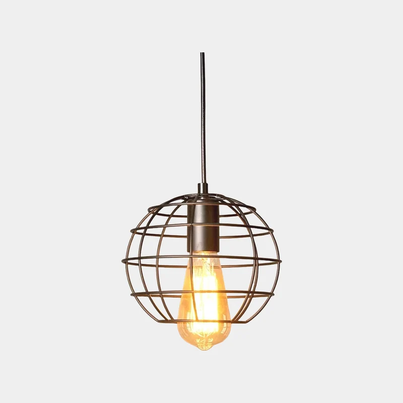 Pendant Light Industrial Geometric Black Frame