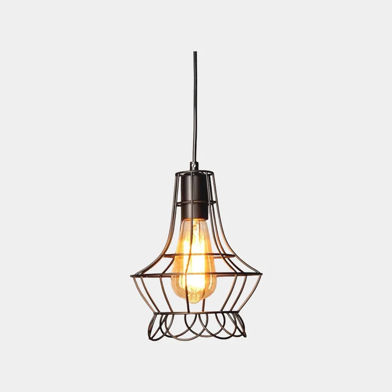 Pendant Light Industrial Geometric Black Frame