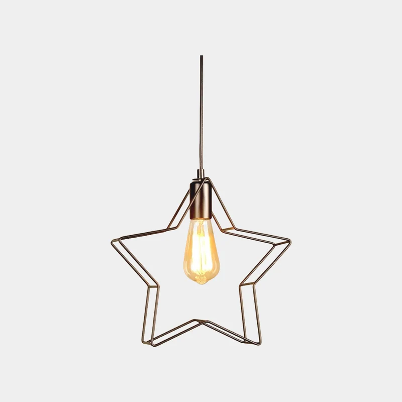 Pendant Light Industrial Geometric Black Frame