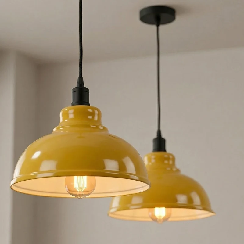 Industrie Fabrikpendelleuchte Ø 29cm Retro Hängeleuchte ~3427