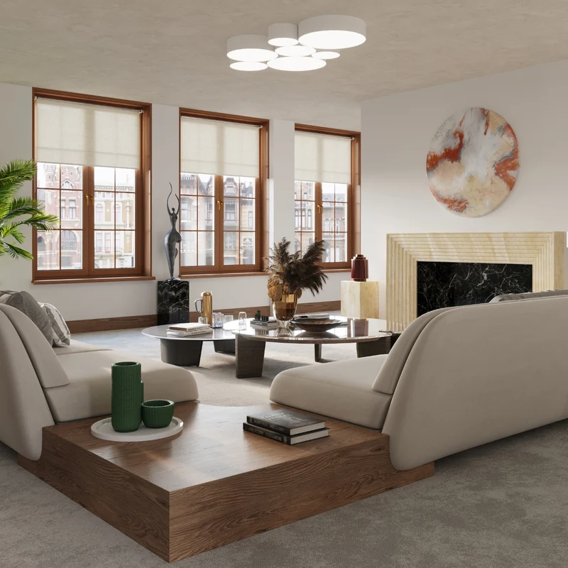 Minimalistische runde weiße Deckenleuchte für Wohnzimmer – Arvenor