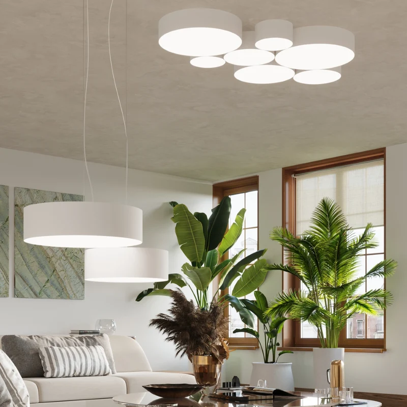 Minimalistische runde weiße Deckenleuchte für Wohnzimmer – Arvenor