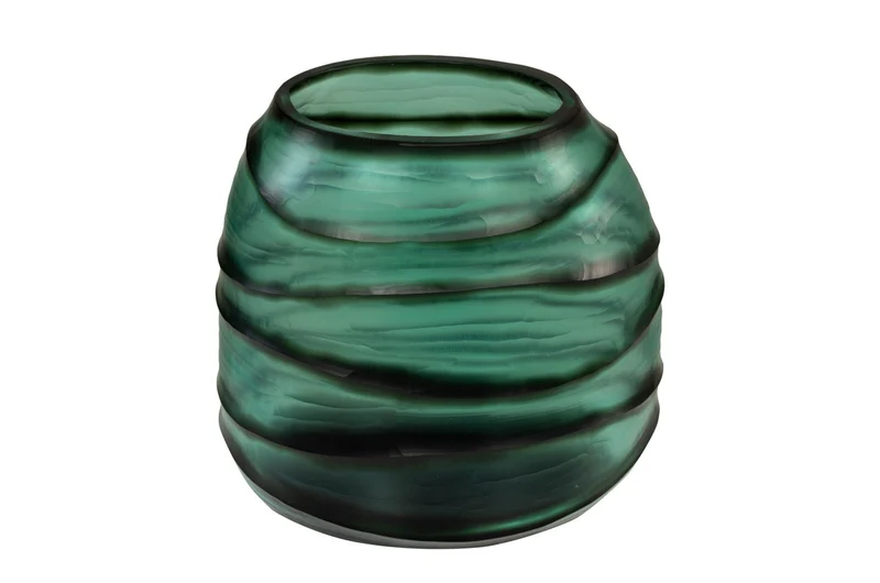 Casa Padrino Luxus Kerzenhalter Türkis / Grau 26 x 19,5 x H. 24 cm - Windlicht aus massivem Farbglas in Aqua und Grau, auch als Vase verwendbar - Luxus Deko Accessoires