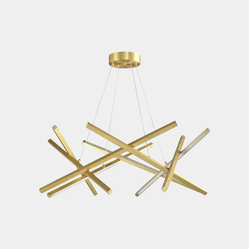 Chandelier Geometric LED Cross Light Bar, Black / Gold