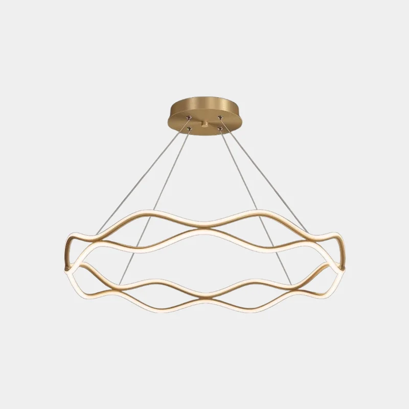 Chandelier Modern Circular Wave Ring Copper LED