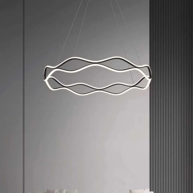 Chandelier Modern Circular Wave Ring Copper LED
