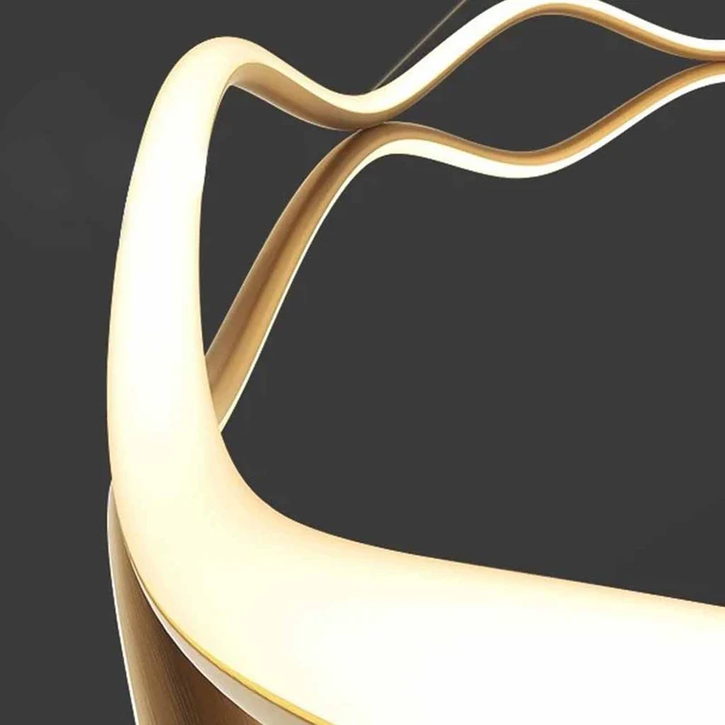 Chandelier Modern Circular Wave Ring Copper LED