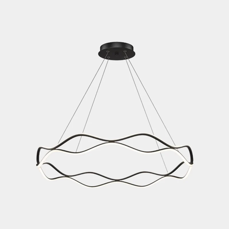Chandelier Modern Circular Wave Ring Copper LED
