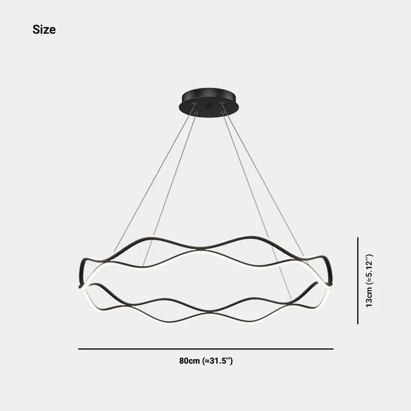 Chandelier Modern Circular Wave Ring Copper LED