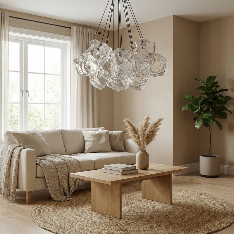 Moderne Glas-Pendelleuchte für Esszimmer – Célestine