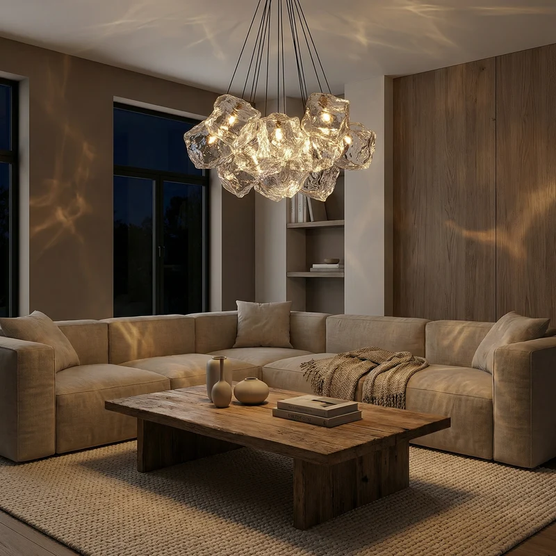 Moderne Glas-Pendelleuchte für Esszimmer – Célestine