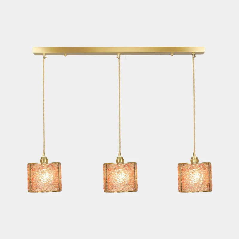 Pendant Light Luxury Linear Crystal 3-Light Cylinder, 7 Colors
