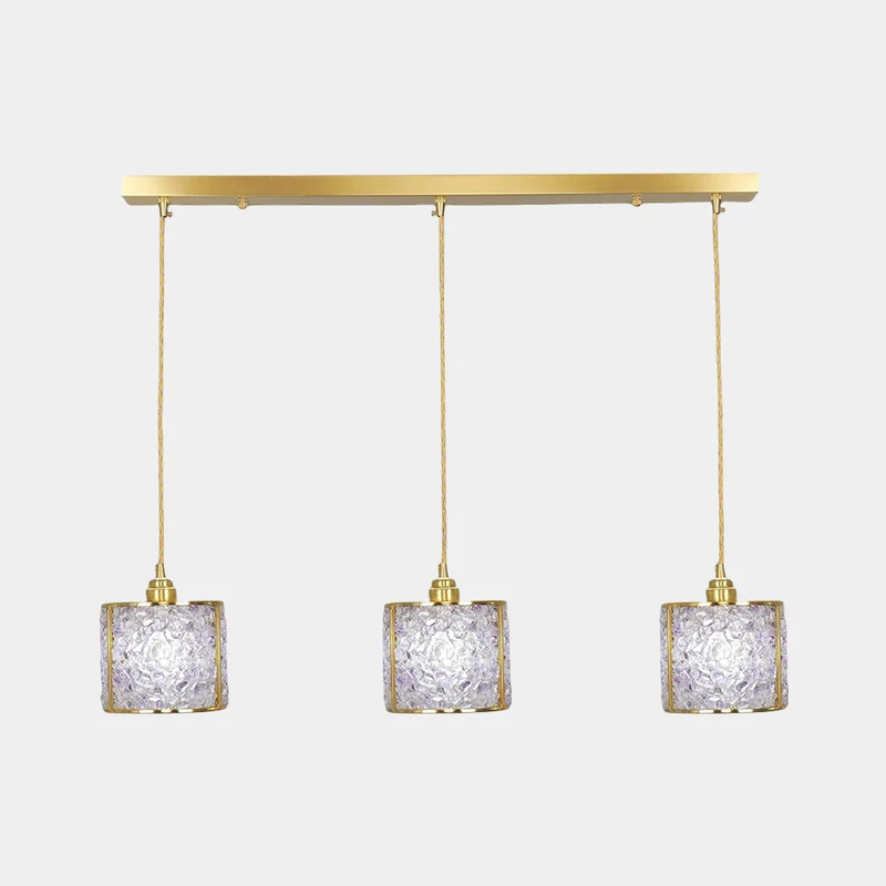 Pendant Light Luxury Linear Crystal 3-Light Cylinder, 7 Colors