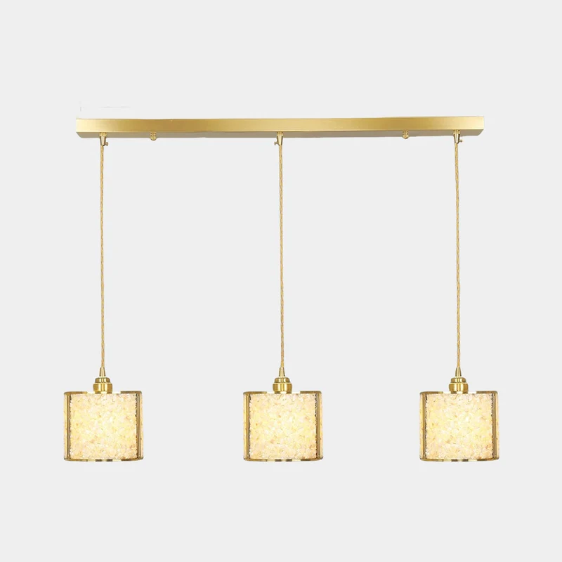 Pendant Light Luxury Linear Crystal 3-Light Cylinder, 7 Colors