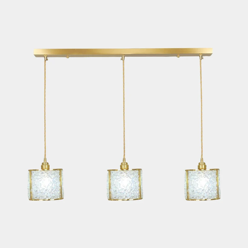 Pendant Light Luxury Linear Crystal 3-Light Cylinder, 7 Colors