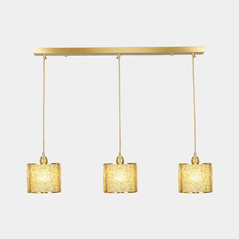 Pendant Light Luxury Linear Crystal 3-Light Cylinder, 7 Colors