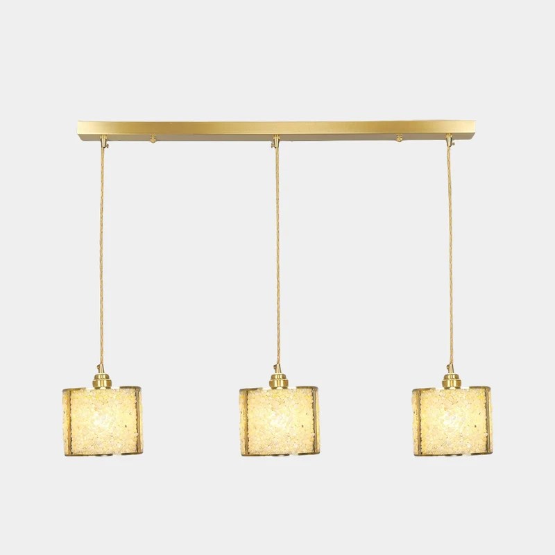 Pendant Light Luxury Linear Crystal 3-Light Cylinder, 7 Colors