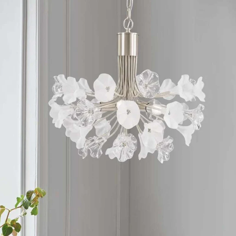 Chandelier Beautiful Brass Branch Glass Jasmine Flower
