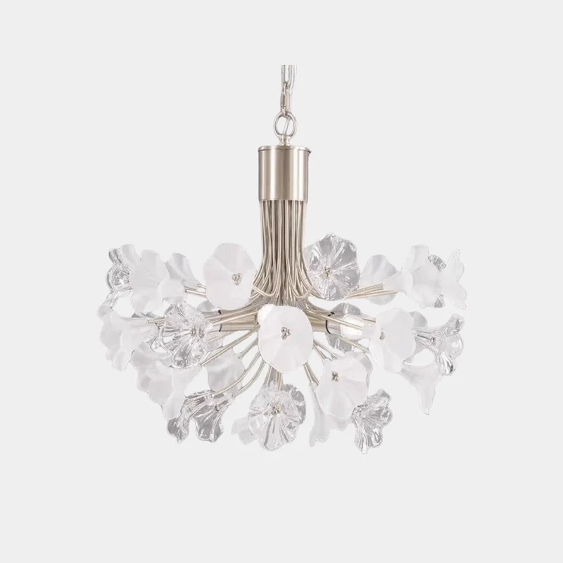 Chandelier Beautiful Brass Branch Glass Jasmine Flower