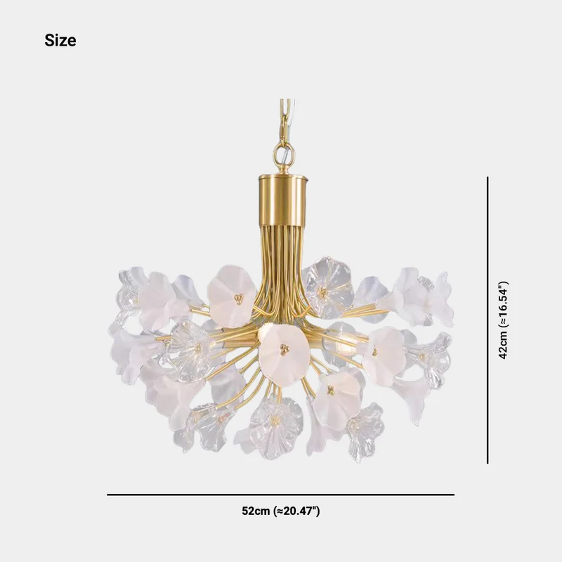 Chandelier Beautiful Brass Branch Glass Jasmine Flower