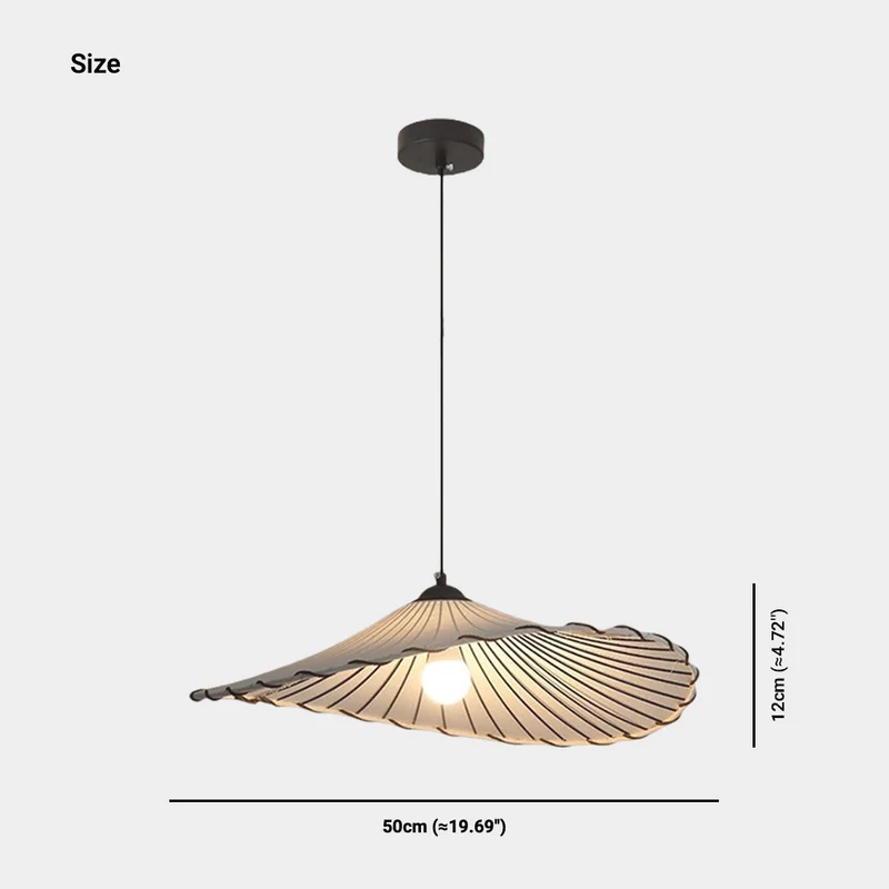 Pendant Light Japandi Retro Cloth Linen Lotus Leaf