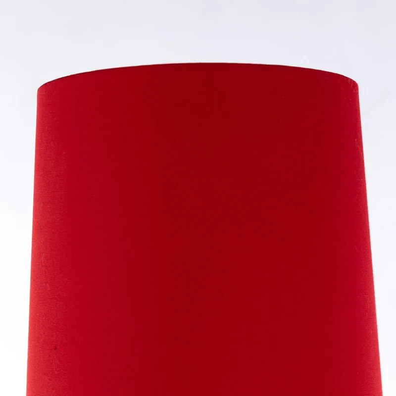 1960er Mid-Century Bodenleuchte mit roter Stoffpagode
