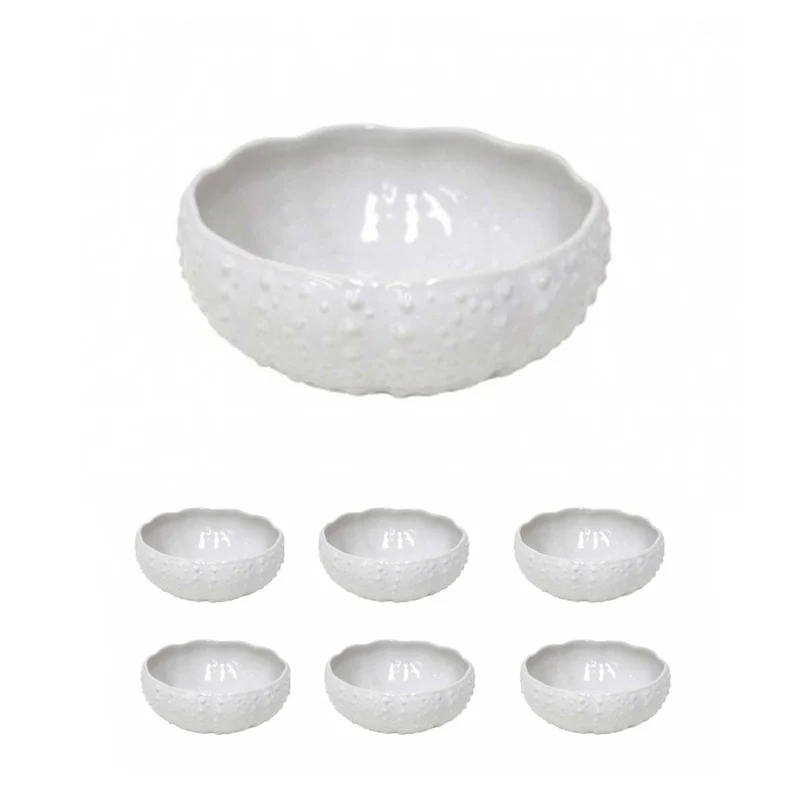 Weiße Seeigel Schale 2er Set