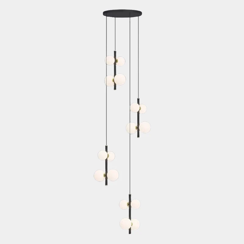 Chandelier Modern Glass Ball for Staircase High Ceiling