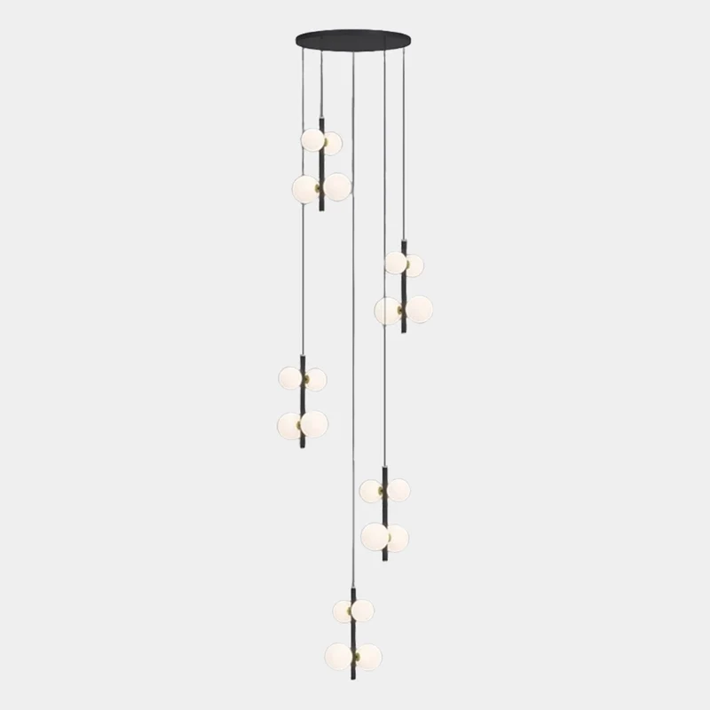 Chandelier Modern Glass Ball for Staircase High Ceiling